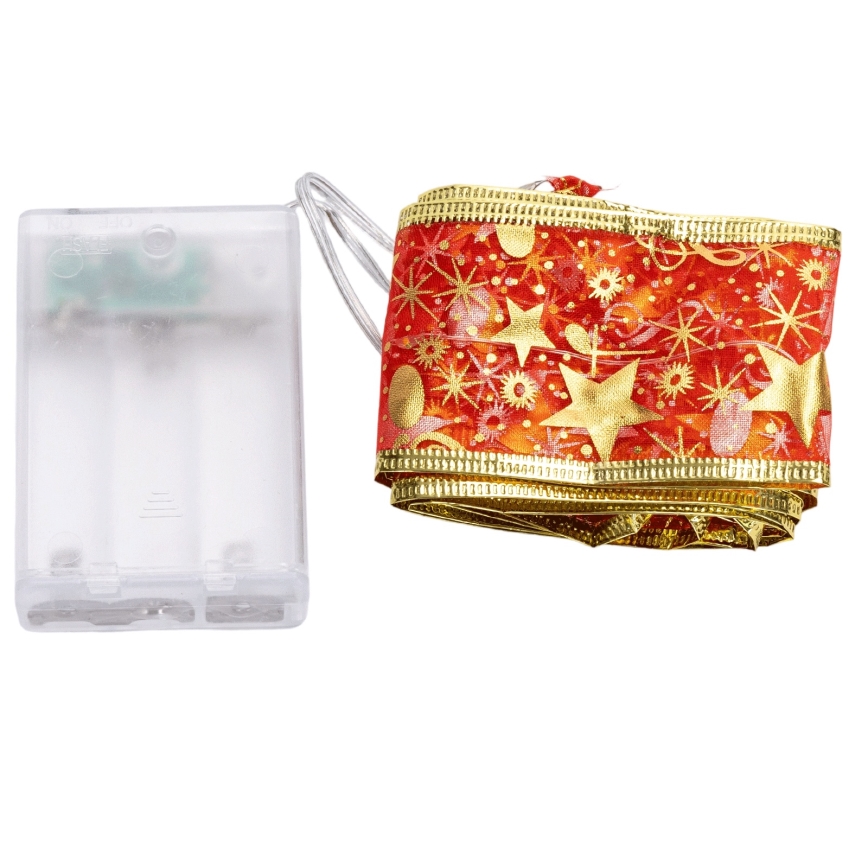 Aigostar - Cordão de Natal LED, 20 LEDs, 3xAA, 2 m, branco quente e vermelho