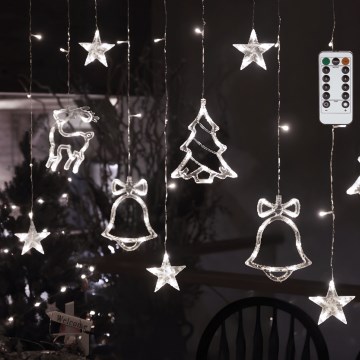 Aigostar - Guirlanda LED de Natal para exterior 120 LEDs/8 funções 3x0,6 m IP44 branco frio + controlo remoto
