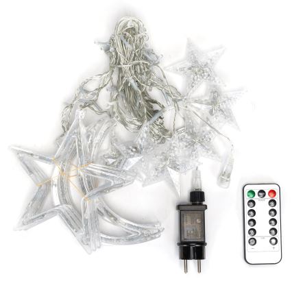 Aigostar - Cordão de luzes de Natal LED para exterior 120 LEDs/6W/230V/8 funções 3x0,6 m IP44 branco quente + comando remoto