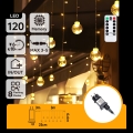 Aigostar - Guirlanda LED de Natal para exterior 120xLED/8 funções 3x0,6m IP44 branco quente + controlo remoto