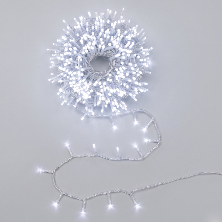 Aigostar - Guirlanda LED de Natal para exterior 2000 LEDs/8 funções 103 m IP44 branco frio