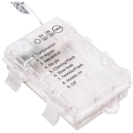 Aigostar - Guirlanda LED de Natal para exterior 50xLED/3xAA/8 funções 5,3 m IP44 multicolorido