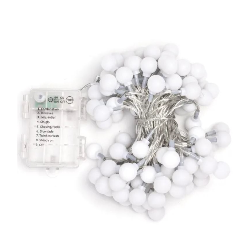 Aigostar - Guirlanda de luzes LED para exterior, 100 LEDs / 3xAA / 8 funções, 10,3 m, IP44, multicolorido