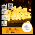 Aigostar - Guirlanda LED para exterior 100xLED/3xAA/8 funções 10,3 m IP44 branco quente
