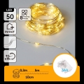 Aigostar - Guirlanda LED para exterior 50xLED/3xAA 5,3 m branco quente