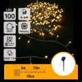 Aigostar - Guirlanda LED solar 100 LEDs/8 modos, 12 m, IP65, branco quente, 800 mAh