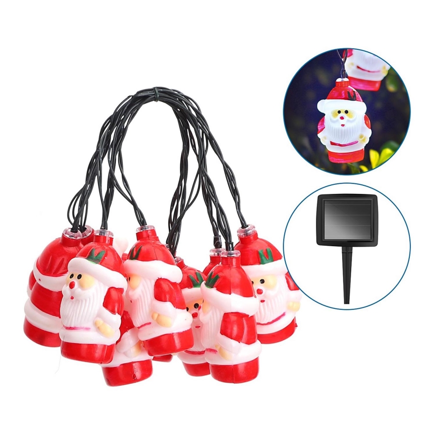 Aigostar - Guirlanda LED solar de Natal 10xLED/3,8 m IP44 branco frio 400 mAh