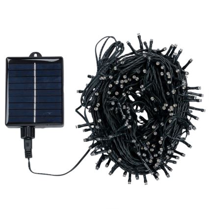 Aigostar - Guirlanda LED solar de Natal 300xLED/8 funções 32m IP65 branco frio 1200 mAh