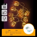 Aigostar - Guirlanda luminosa de Natal LED 10xLED/3xAA 1,5m branco quente luva