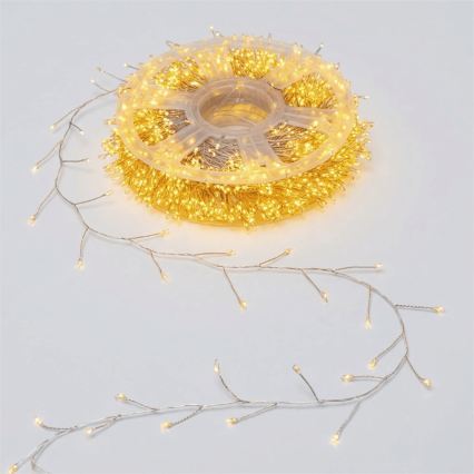 Aigostar - Guirlanda luminosa de Natal LED para exterior, 2000 LEDs / 8 funções, 53 m, IP44, branco quente