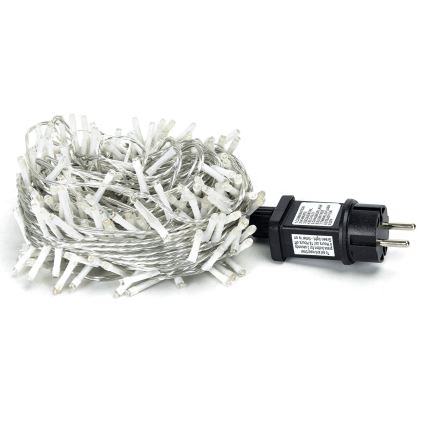 Aigostar - Guirlanda luminosa de Natal LED para exterior 200xLED/8 funções 23m IP44 branco quente