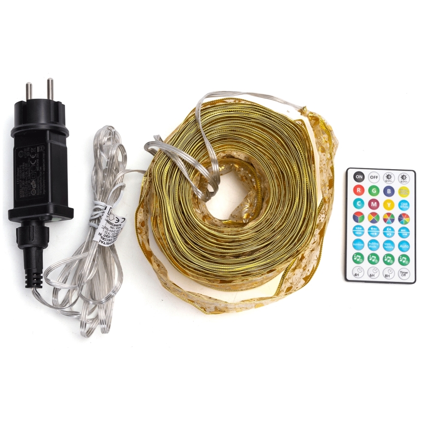 Aigostar - LED RGBICW Cordão de Natal inteligente para exterior MESH 100xLED 10 m IP44 + controlo remoto