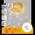 Aigostar - Guirlanda luminosa LED de Natal para exterior 200 LEDs/8 funções 3xAA 6,3m IP44 branco quente
