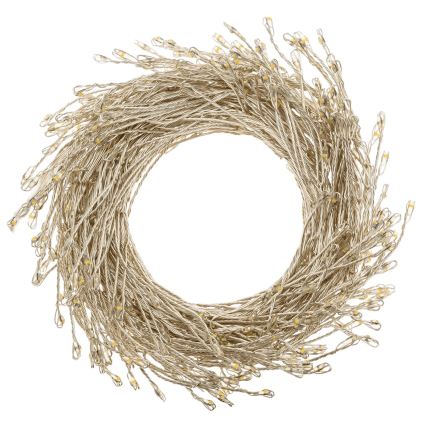 Aigostar - Guirlanda luminosa LED de Natal para exterior 200 LEDs/8 funções 3xAA 6,3m IP44 branco quente