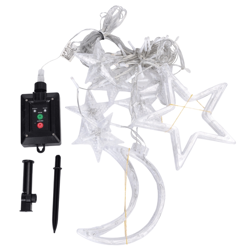 Aigostar - Guirlanda solar LED, 120 LEDs, 8 modos, 3 x 0,6 m, bateria 500 mAh, IP65, branco quente