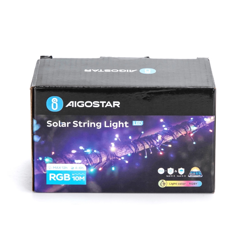Aigostar - Guirlanda solar LED 100 LEDs/8 funções 12m IP65 multicolorido