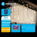 Aigostar - Guirlanda solar LED 100xLED/8 modos 8x0,4m IP65 branco quente 800 mAh