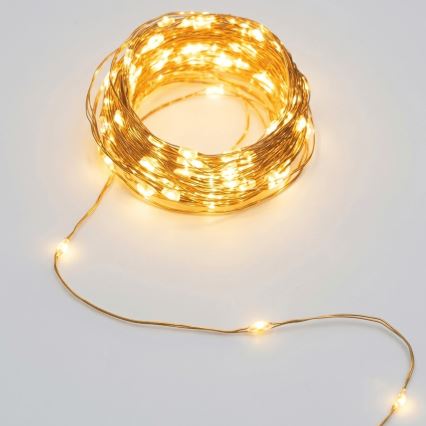 Aigostar - Guirlanda solar LED 200 LEDs/8 modos 22 m IP65 branco quente 800 mAh