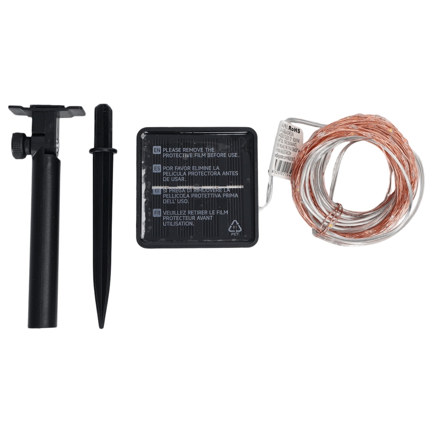 Aigostar - Guirlanda solar LED 200 LEDs / 8 funções, 22 m, IP65, multicolorido, 800 mAh
