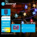 Aigostar - Guirlanda solar LED 50 LEDs/8 modos 800 mAh 12m IP65 multicolorido