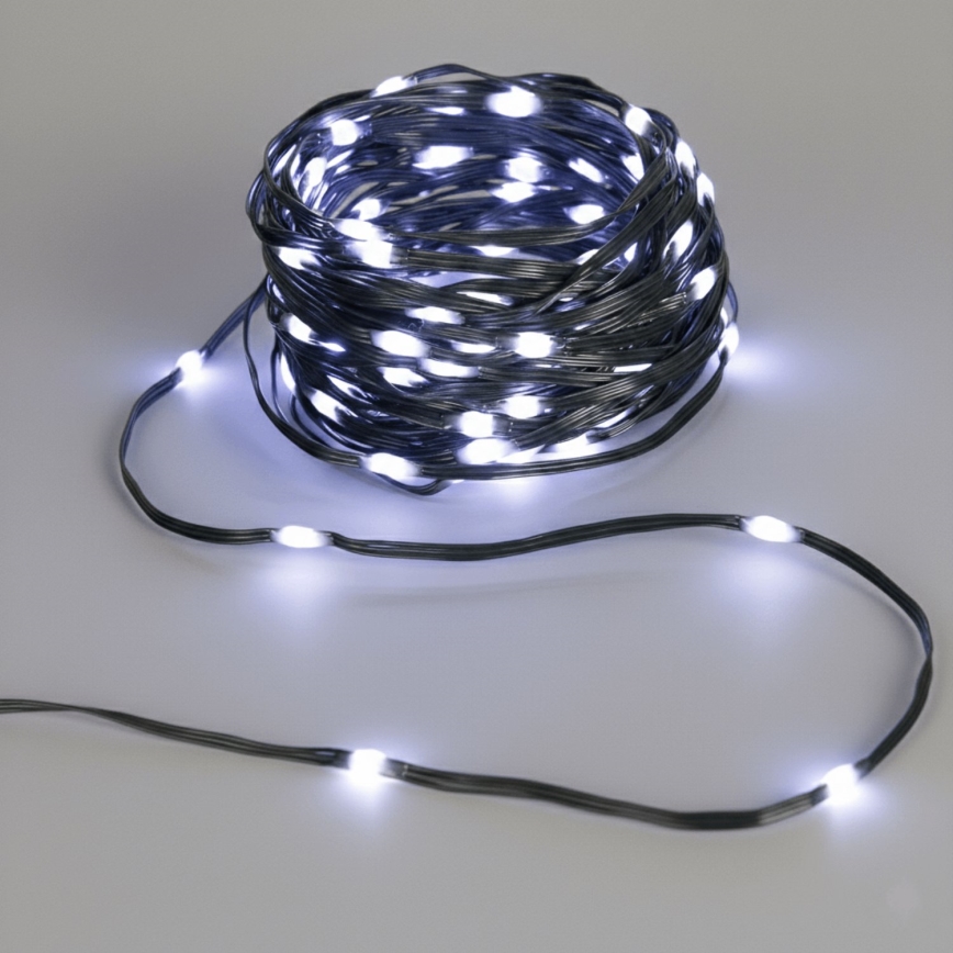 Aigostar - Guirlanda solar LED de Natal 500 LEDs/8 funções 52m IP65 branco frio 1200 mAh