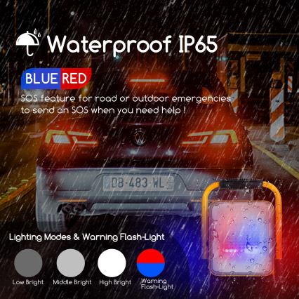 Aigostar - Holofote LED com regulação LED/100W/5V 6500K IP65 15000 mAh