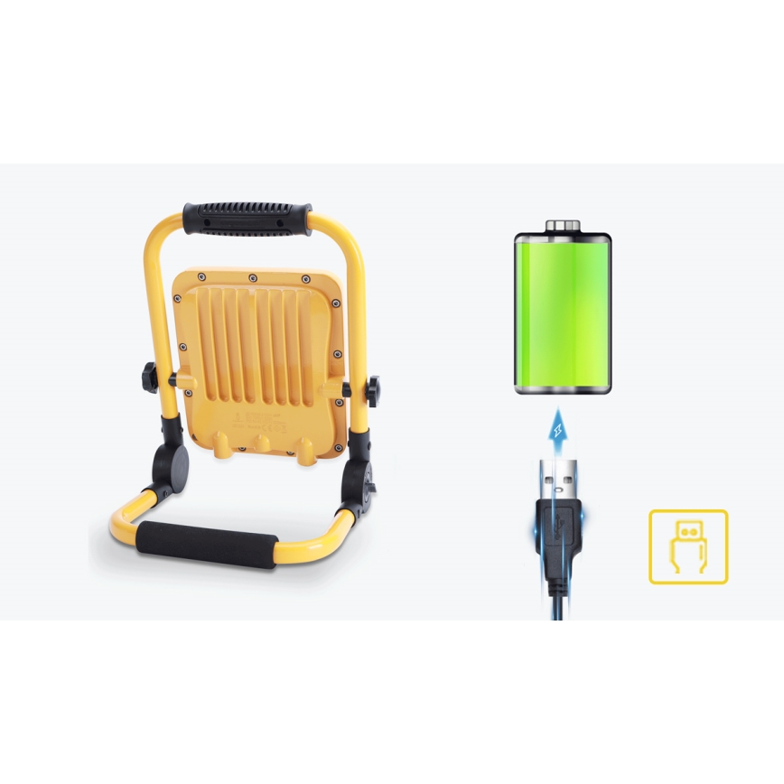 Aigostar - Holofote LED com regulação LED/100W/5V 6500K IP65 15000 mAh