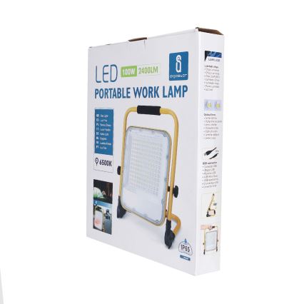 Aigostar - Holofote LED com regulação LED/100W/5V 6500K IP65 15000 mAh