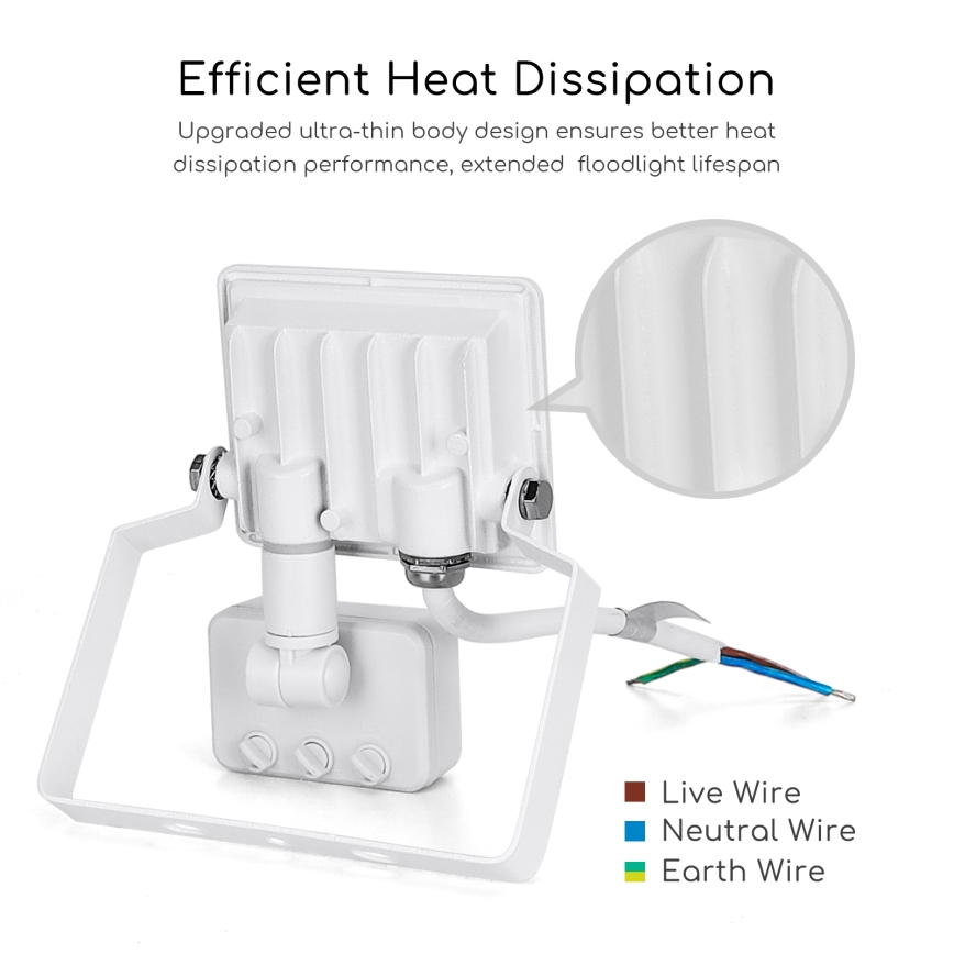 Aigostar - Holofote LED com um sensor LED/10W/230V 4000K IP65 branco