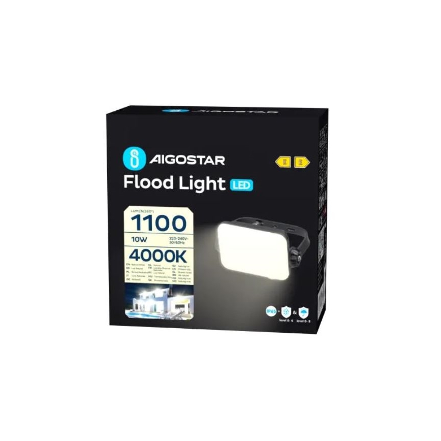 Aigostar - Holofote LED LED/10W/230V 4000K IP65 preto