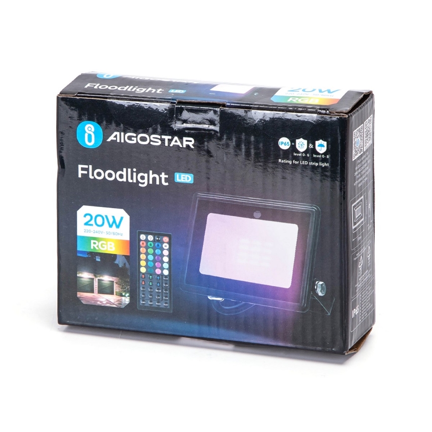 Aigostar - Holofote LED RGB LED/20W/230V IP65 + comando