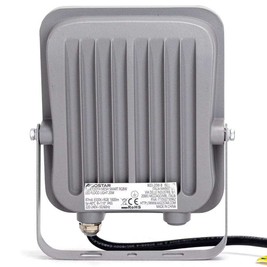 Aigostar - Holofote LED RGBW regulável MESH Inteligente LED/20W/230V 6500K IP65 + comando