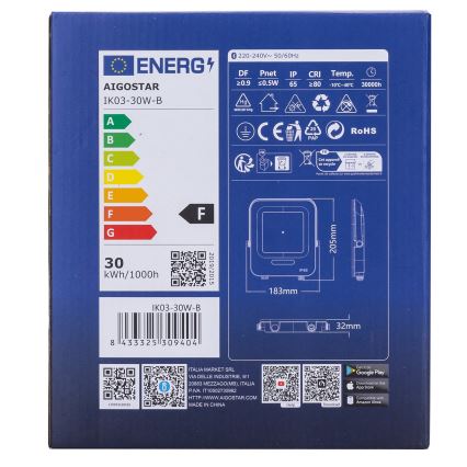 Aigostar - Holofote LED RGBW regulável MESH Inteligente LED/30W/230V 6500K IP65 + comando