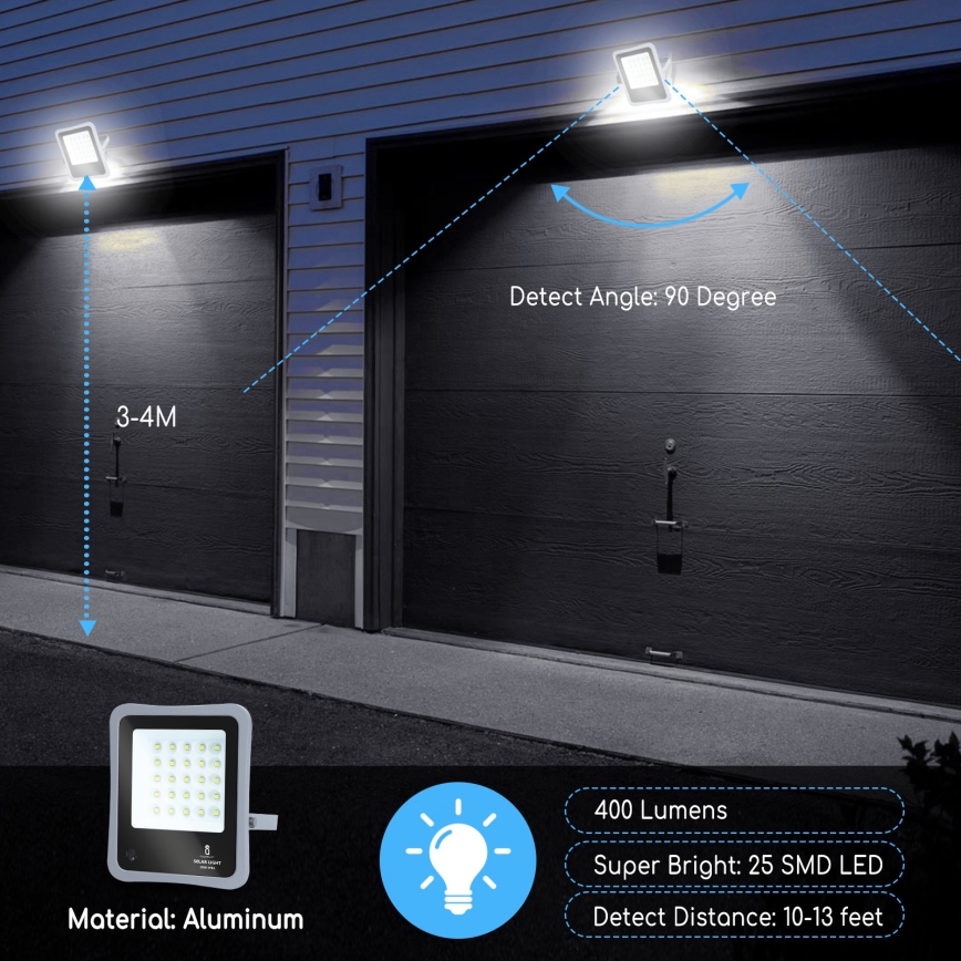 Aigostar - Holofote solar LED regulável LED/30W/3,2V 20000 mAh IP67 + CR