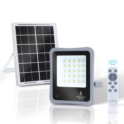 Aigostar - Holofote solar LED regulável LED/30W/3,2V 20000 mAh IP67 + CR