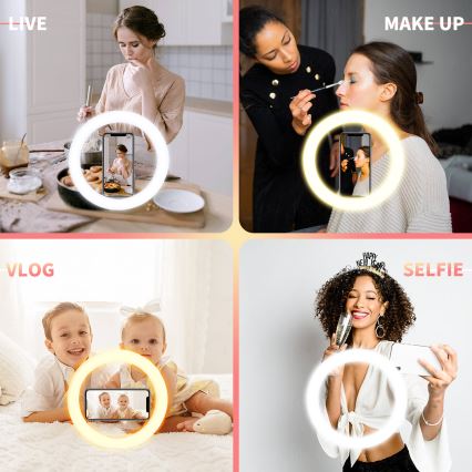 Aigostar - Iluminação anel LED com regulação LED/12W/230V 2700-6500K 50,5 cm