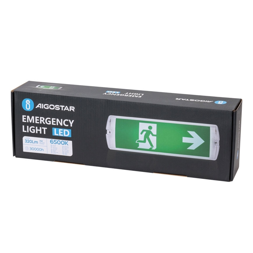 Aigostar - Iluminação de emergência LED EMERGENCY EXIT LED/4W/230V IP65 6500K 600mAh