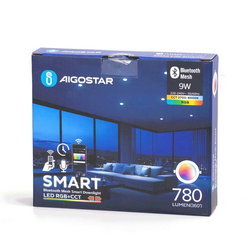 Aigostar - Foco de encastrar LED RGBW para casa de banho com regulação MESH Inteligente LED/9W/230V 2700-6500K IP44