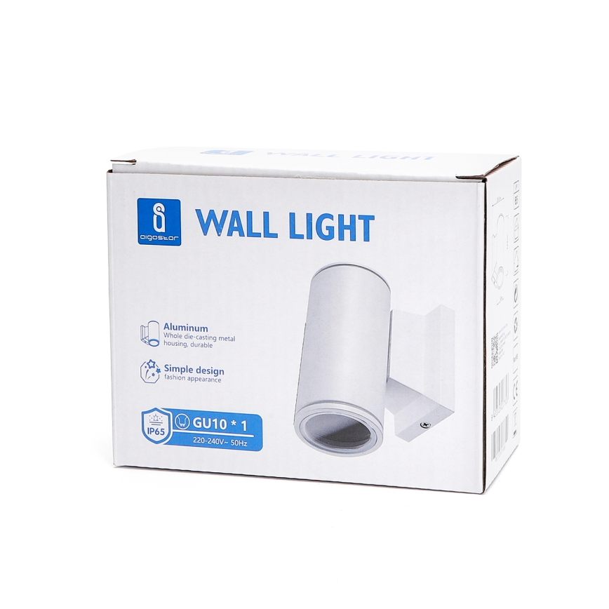 Aigostar - Iluminação de parede exterior 1xGU10/230V branco IP65 redondo