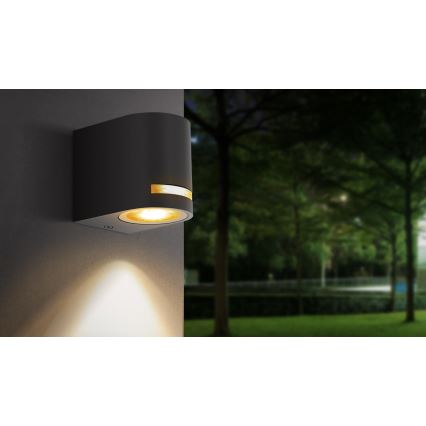 Aigostar - Iluminação de parede exterior 1xGU10/35W/230V preto IP54