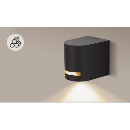 Aigostar - Iluminação de parede exterior 1xGU10/35W/230V preto IP54