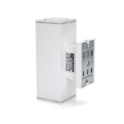 Aigostar - Iluminação de parede exterior 2xGU10/230V branco IP65 angular