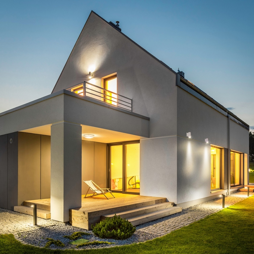 Aigostar - Iluminação de parede exterior 2xGU10/230V branco IP65 redondo