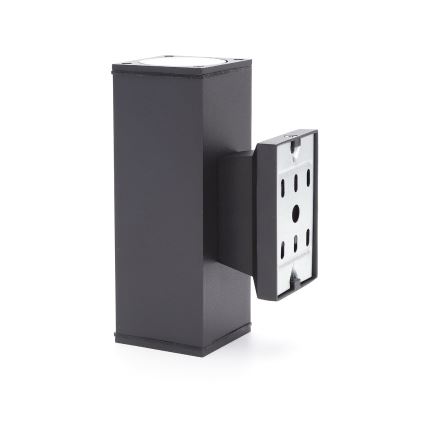 Aigostar - Iluminação de parede exterior 2xGU10/230V preto IP65 angular