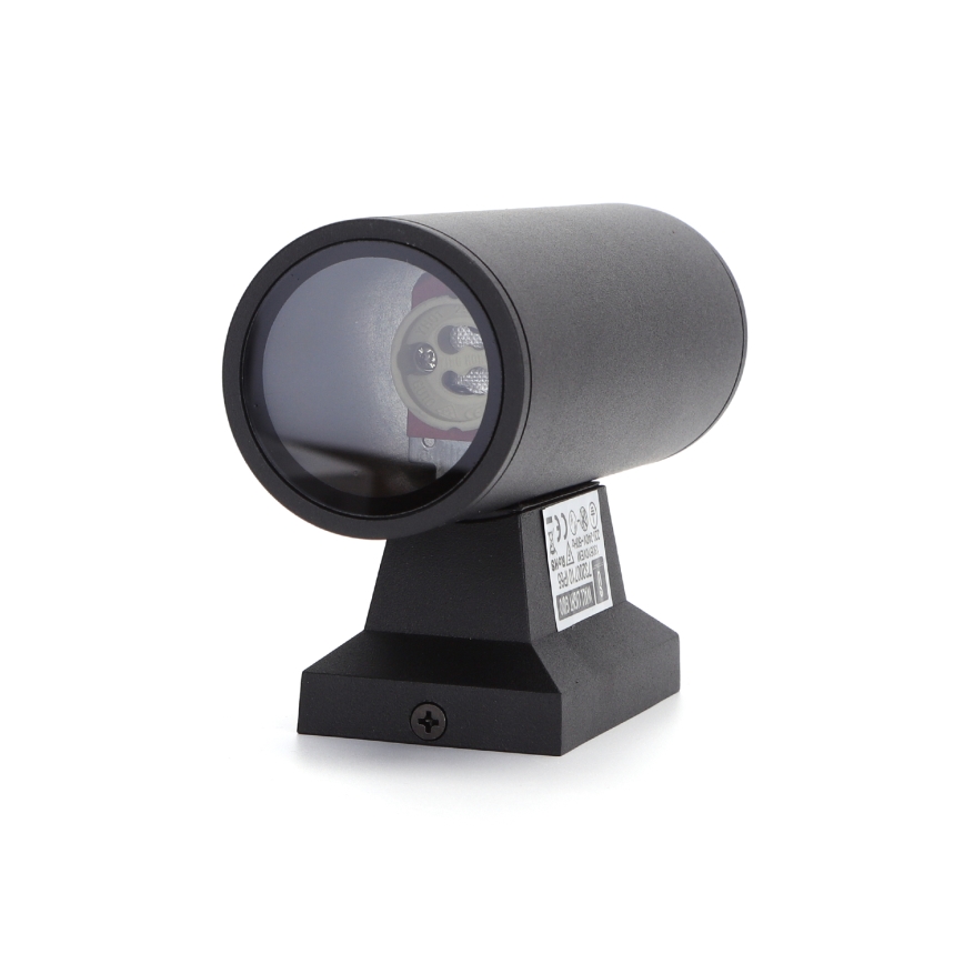 Aigostar - Iluminação de parede exterior 2xGU10/230V preto IP65 redondo