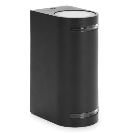 Aigostar - Iluminação de parede exterior 2xGU10/35W/230V preto IP54
