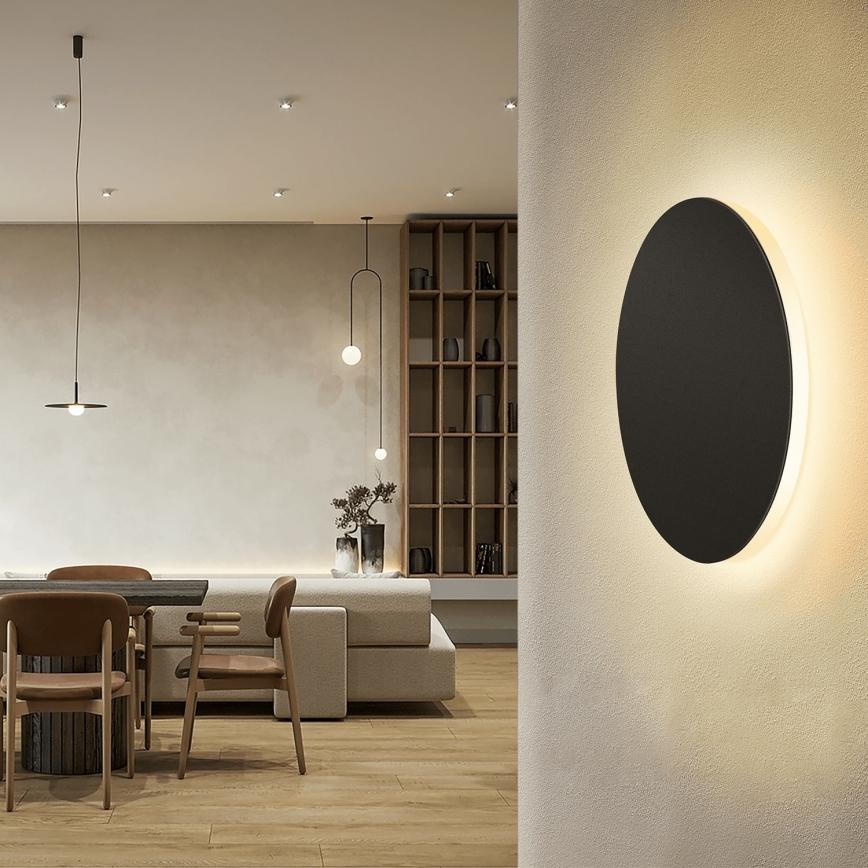 Aigostar - Iluminação de parede LED LED/12W/230V 3000K 25 cm preto