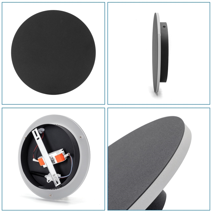 Aigostar - Iluminação de parede LED LED/12W/230V 3000K 25 cm preto