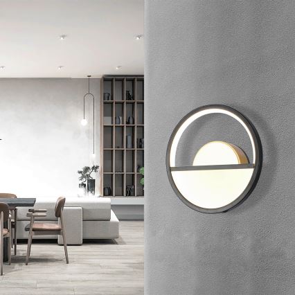 Aigostar - Iluminação de parede LED LED/13,5W/230V 6500K preto/dourado