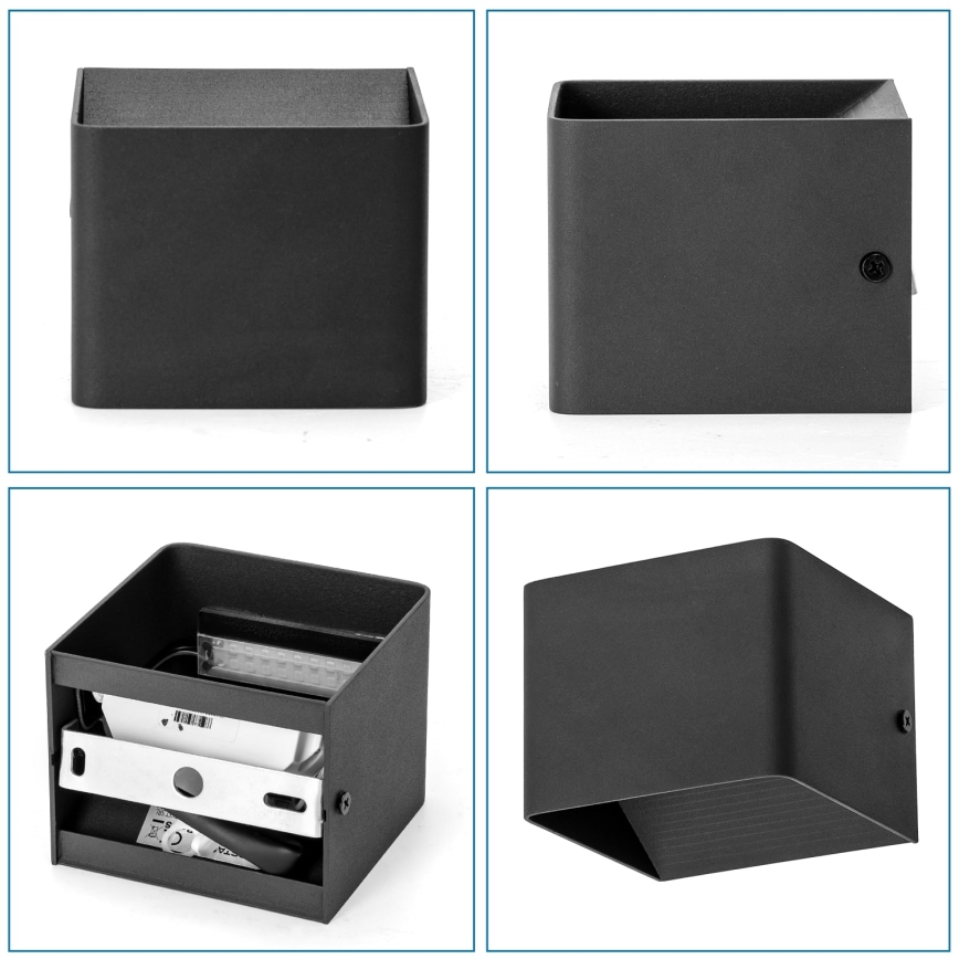 Aigostar - Iluminação de parede LED LED/5,5W/230V 10x10 cm preto